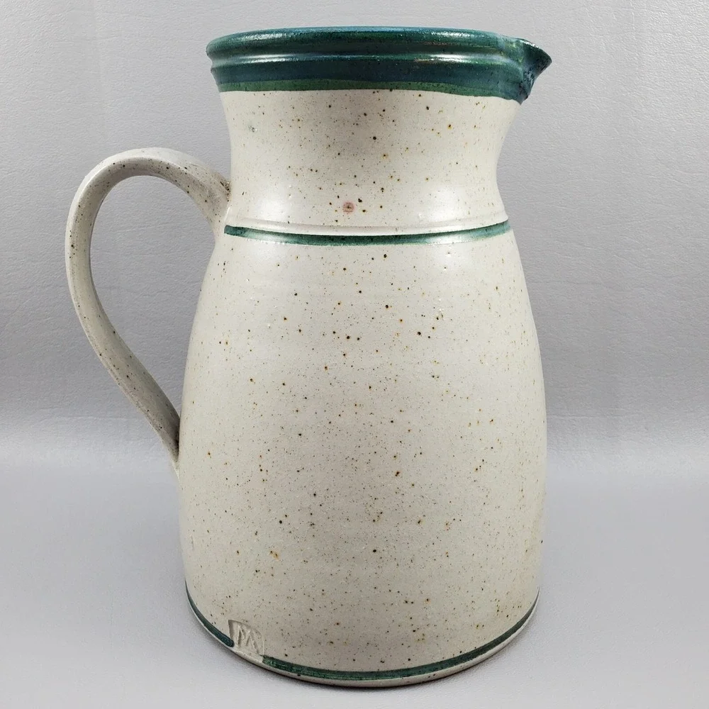 Salt Glaze Studio Pottery Pitcher Stoneware Daylily 8